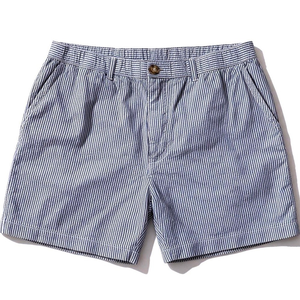 Chubbies Men's Blue White Seersucker 5" Inseam Shorts Size Large Made in USA